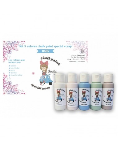 KIT 5 COLORES "BABY" CHALK PAINT SPECIAL SCRAP 60 ML