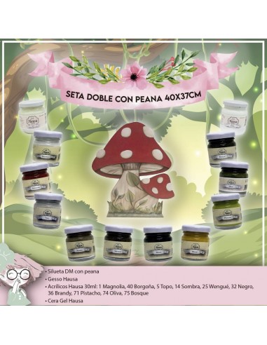 KIT SETA DOBLE CON PEANA 40x37CM