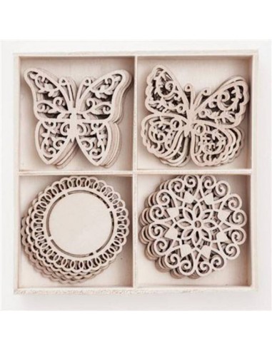 FORMAS DE MADERA - MARIPOSAS, 20 PCS